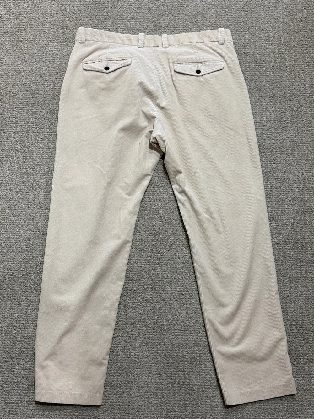 H&M Men's Corduroy Trousers in Light Cream